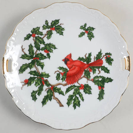 Cardinal Handled Cake Plate