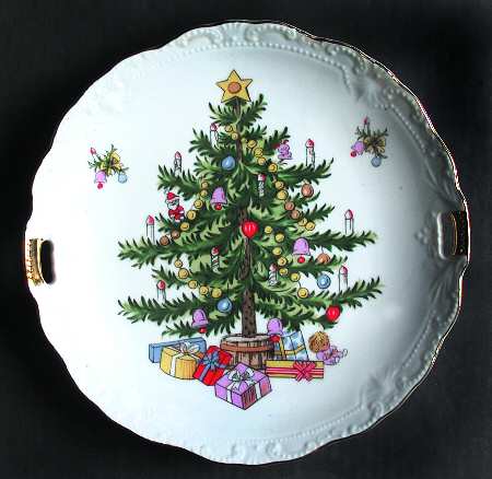 Christmas Tree Handled Cake Plate