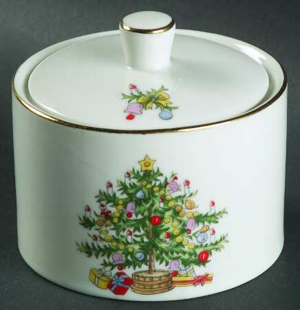 Christmas Tree Sugar Bowl & Lid