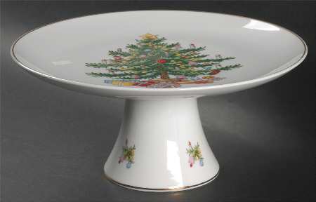Christmas Tree 10" Diameter Pedestal Cake Stand