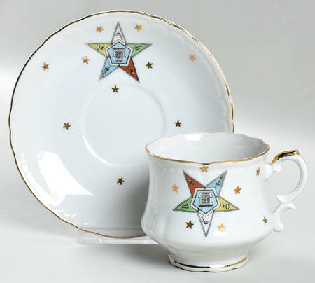 Eastern Star Footed Cup & Saucer Set by Lefton