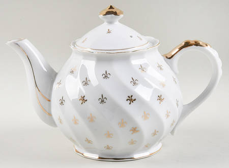 Fleur De Lis (Scalloped) Teapot & Lid