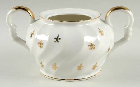 Fleur De Lis (Scalloped) Sugar Bowl No Lid