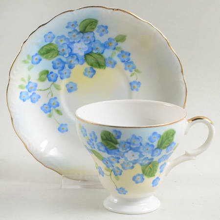 Forget Me Not Footed Cup & Saucer Set