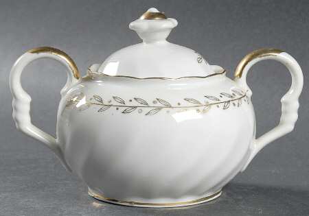 Golden Laurel Sugar Bowl & Lid