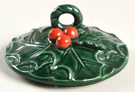 Green Holly Lid for 4" Candy Box