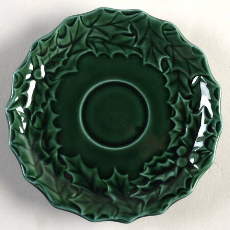 Green Holly Saucer for Flat Cup
