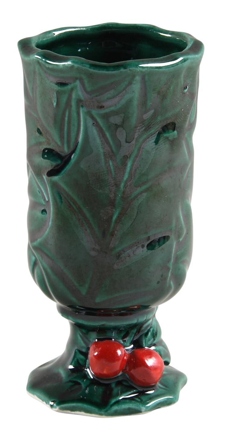 Green Holly 4" Vase