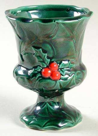 Green Holly 4" Vase