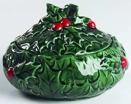 Green Holly 4" Candy Box & Lid