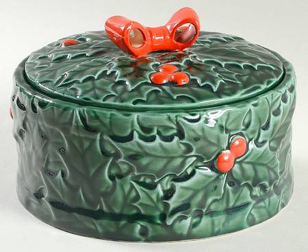 Green Holly 6" Candy Box with Lid