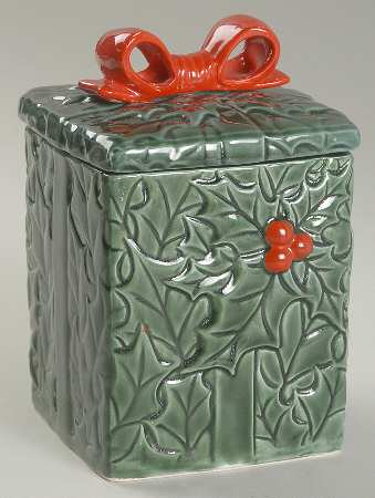 Green Holly Square Candy Box