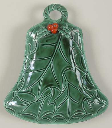 Green Holly Bell Shaped Plate