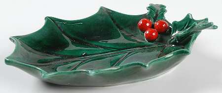 Green Holly Small Leaf Dish