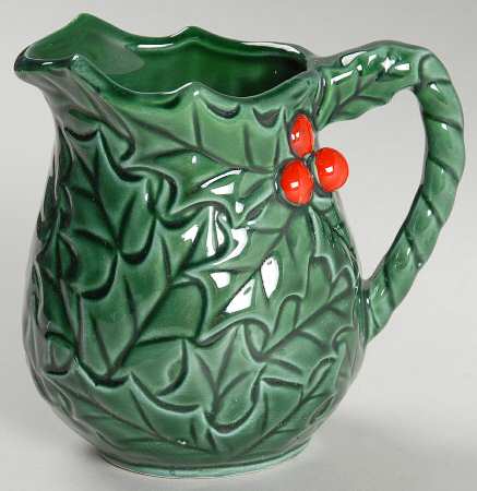 Green Holly Mini Pitcher and Bowl Set, Pitcher Only