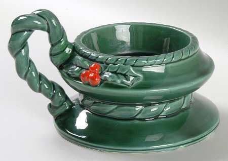 Green Holly 2" Pillar Candleholder