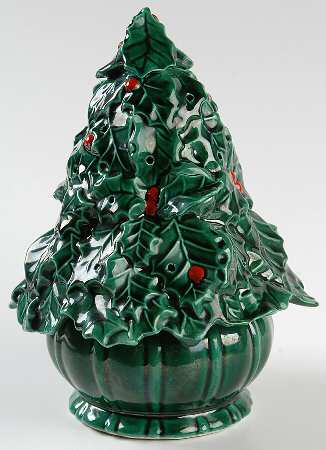 Green Holly Music Box/Hors D'Oeuvre Holder