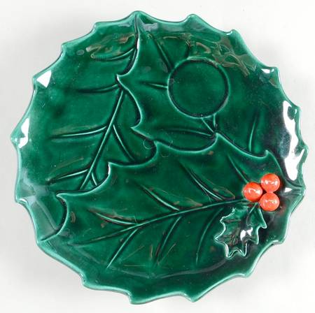 Green Holly Snack Plate