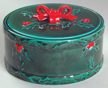 Green Holly Candy Box & Lid