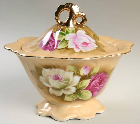 Heritage Brown (Floral) 5" Candy Box with Lid