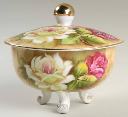 Heritage Brown (Floral) 4" Candy Box & Lid
