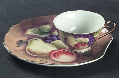 Heritage Brown (Fruit) Snack Plate & Cup Set