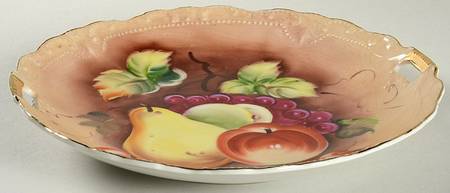 Heritage Brown (Fruit) Handled Cake Plate