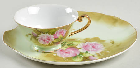 Heritage Green Snack Plate & Cup Set