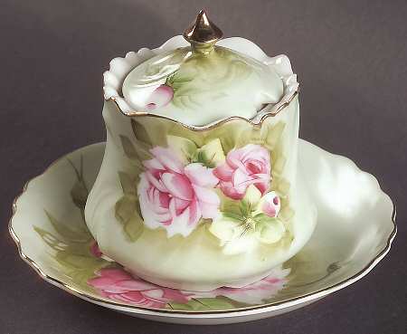 Heritage Green Jam/Jelly & Lid W/Underplate