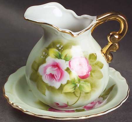 Heritage Green Miniature Pitcher and Bowl Set