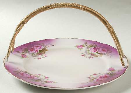 Heavenly Rose Handled Luncheon Plate