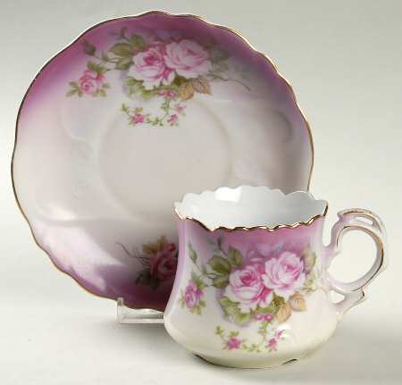 Heavenly Rose Flat Cup & Saucer Set