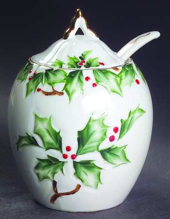Holly Garland Jam/Jelly & Lid w/Ladle
