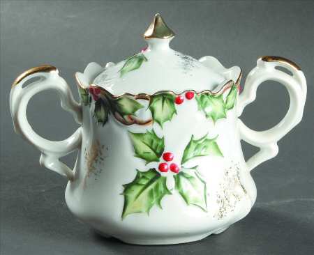 Holly Garland Sugar Bowl & Lid