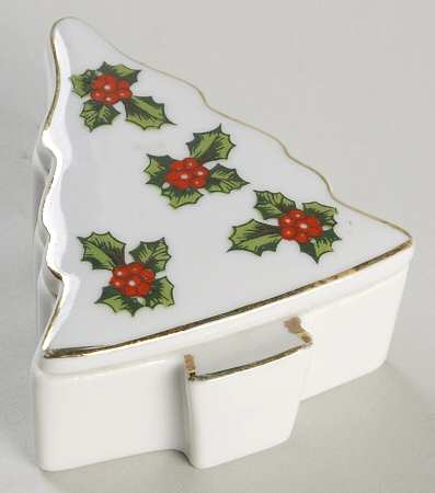 Holly Garland Trinket Box & Lid