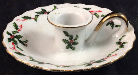 Holly Handled Candleholder