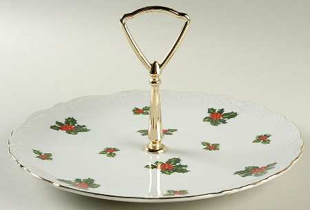 Holly Round Serving Plate with Handle (LP)