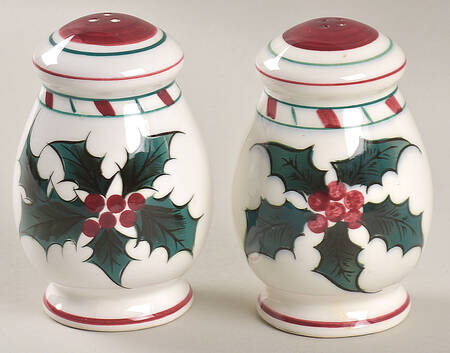 Holly Candy Cane Salt & Pepper Set