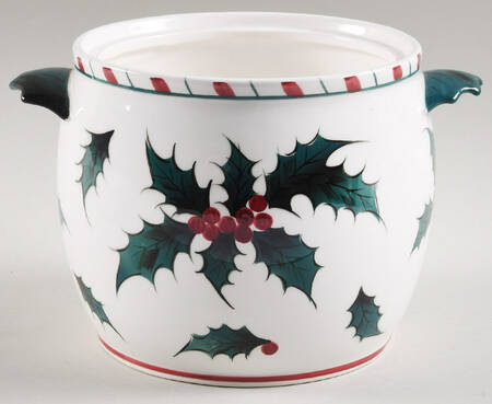 Holly Candy Cane Cookie Jar No Lid