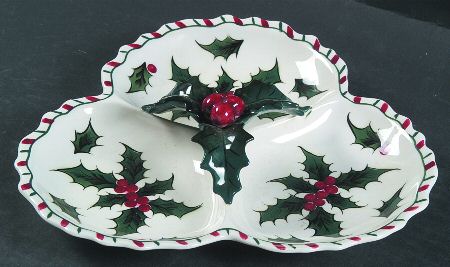 Holly Candy Cane 3-Part Relish