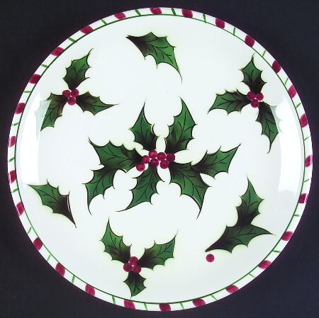 Holly Candy Cane Luncheon Plate