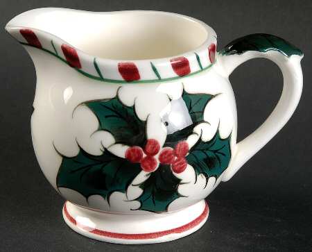 Holly Candy Cane Creamer