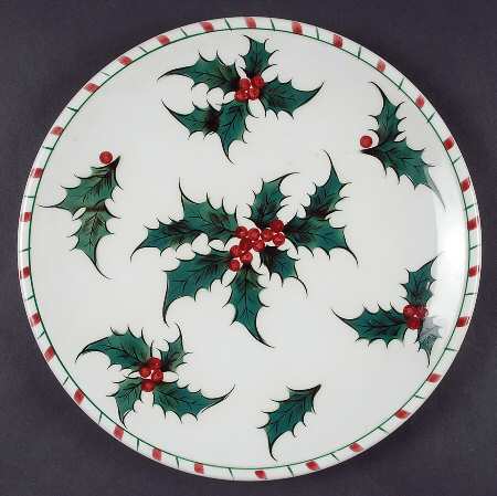 Holly Candy Cane Dinner Plate
