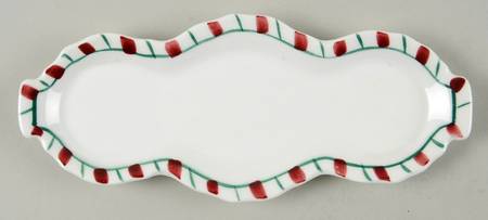 Holly Candy Cane Tray for Condiment Set