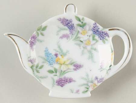 Lilac Chintz Tea Bag Holder