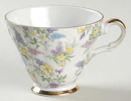 Lilac Chintz Footed Cup