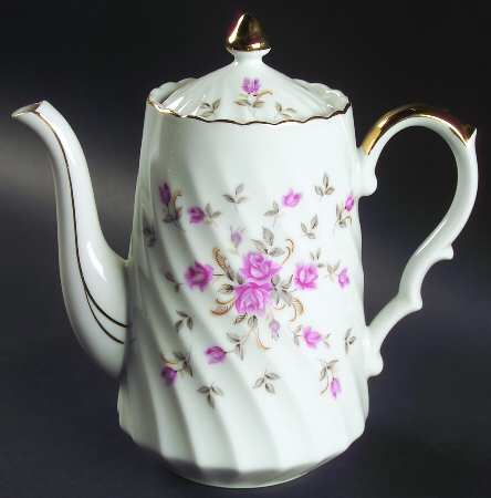 Moss Rose Coffee Pot & Lid by Lefton