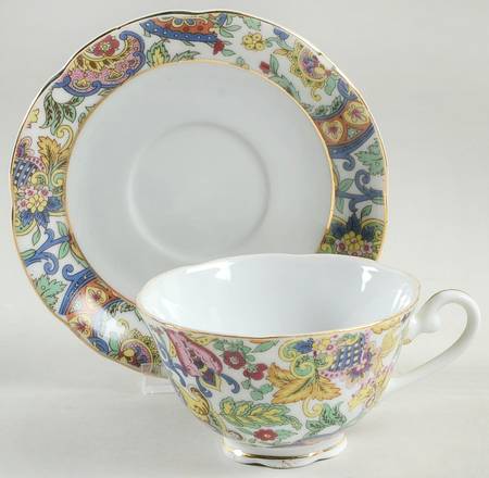 Paisley Fantazia Footed Cup & Saucer Set