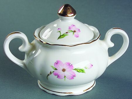 Pink Dogwood Sugar Bowl & Lid