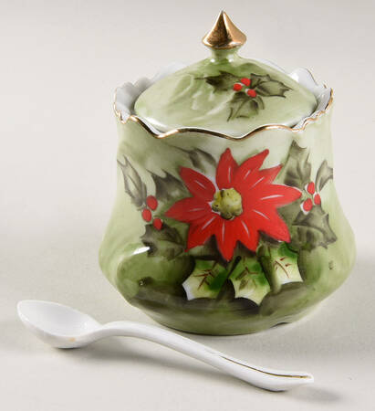 Poinsettia Jam/Jelly & Lid W/Spoon